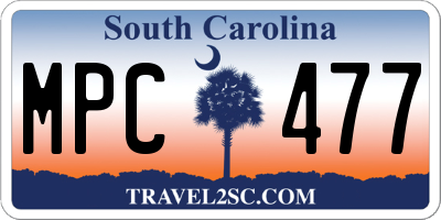 SC license plate MPC477