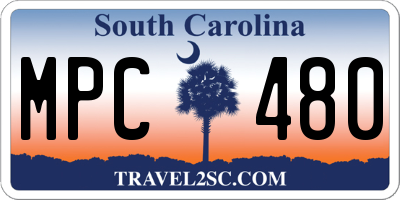 SC license plate MPC480