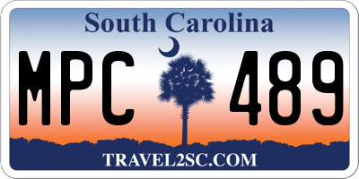 SC license plate MPC489