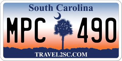 SC license plate MPC490