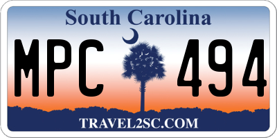 SC license plate MPC494