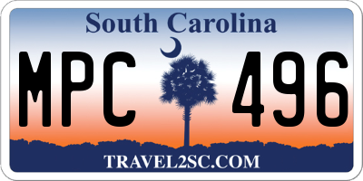 SC license plate MPC496