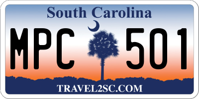 SC license plate MPC501