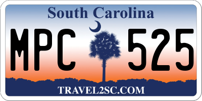 SC license plate MPC525