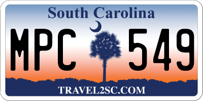 SC license plate MPC549