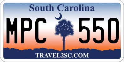 SC license plate MPC550