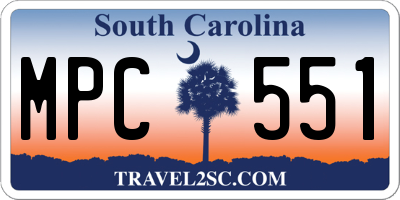 SC license plate MPC551