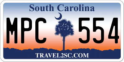 SC license plate MPC554