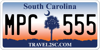 SC license plate MPC555
