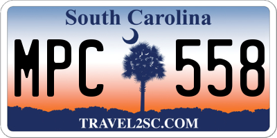 SC license plate MPC558