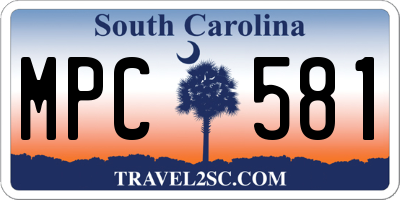 SC license plate MPC581