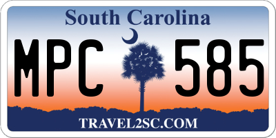 SC license plate MPC585