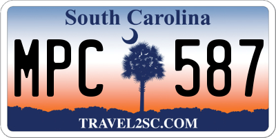 SC license plate MPC587