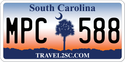 SC license plate MPC588