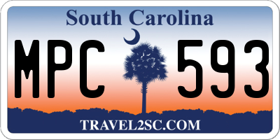 SC license plate MPC593