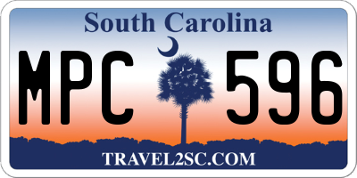 SC license plate MPC596