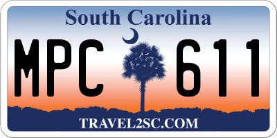 SC license plate MPC611
