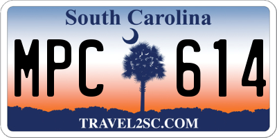 SC license plate MPC614