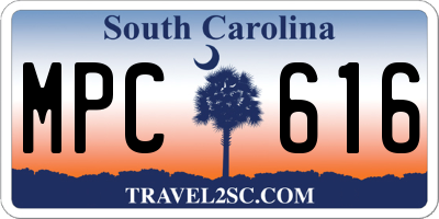 SC license plate MPC616