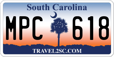 SC license plate MPC618