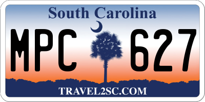 SC license plate MPC627