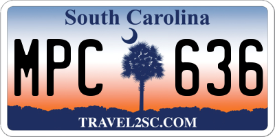 SC license plate MPC636