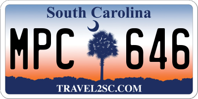 SC license plate MPC646