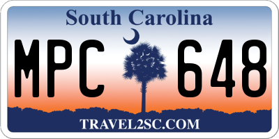 SC license plate MPC648