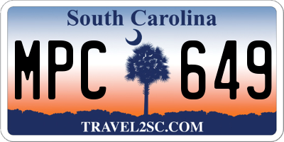 SC license plate MPC649