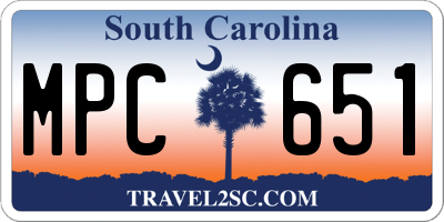 SC license plate MPC651