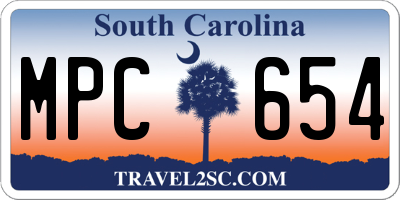 SC license plate MPC654