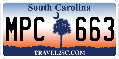 SC license plate MPC663