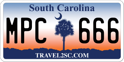 SC license plate MPC666