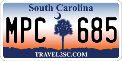 SC license plate MPC685