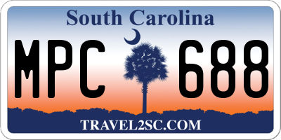 SC license plate MPC688