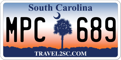 SC license plate MPC689