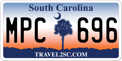 SC license plate MPC696