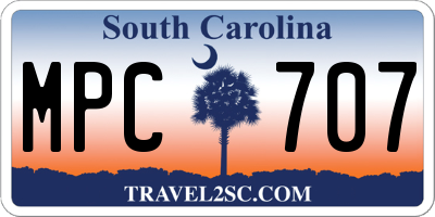 SC license plate MPC707