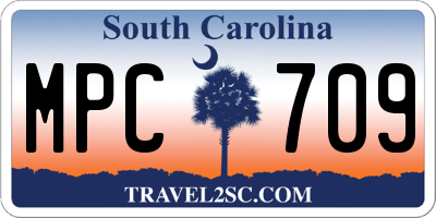 SC license plate MPC709