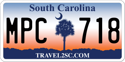 SC license plate MPC718