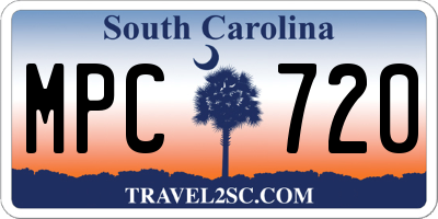 SC license plate MPC720