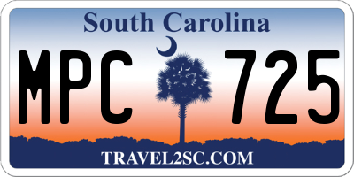 SC license plate MPC725