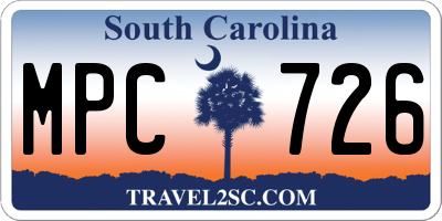 SC license plate MPC726