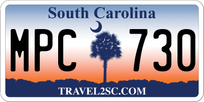SC license plate MPC730