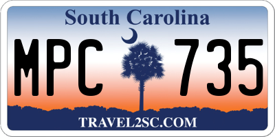 SC license plate MPC735