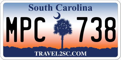 SC license plate MPC738