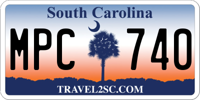 SC license plate MPC740