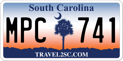 SC license plate MPC741