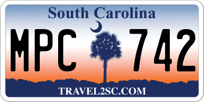 SC license plate MPC742