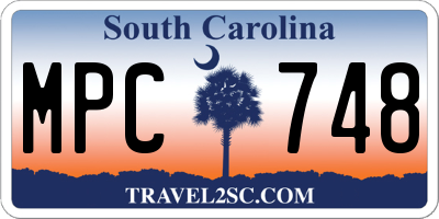SC license plate MPC748